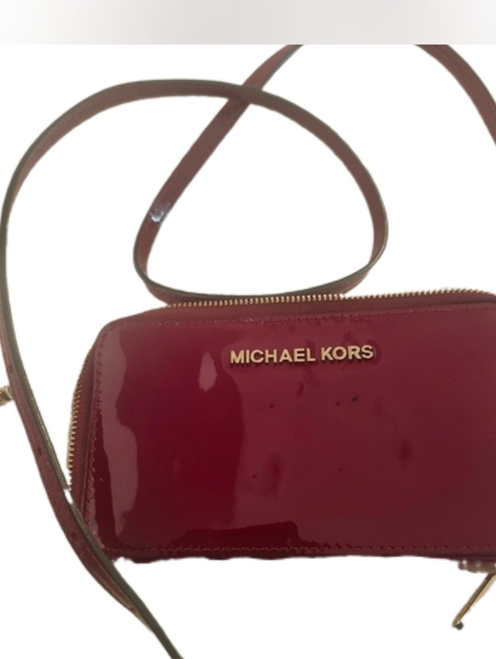 Michael Kors Patent Wine Red Crossbody Bag